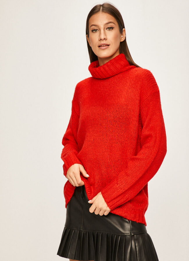 Answear - Sweter ostry czerwony LK248MISSIONA.AB