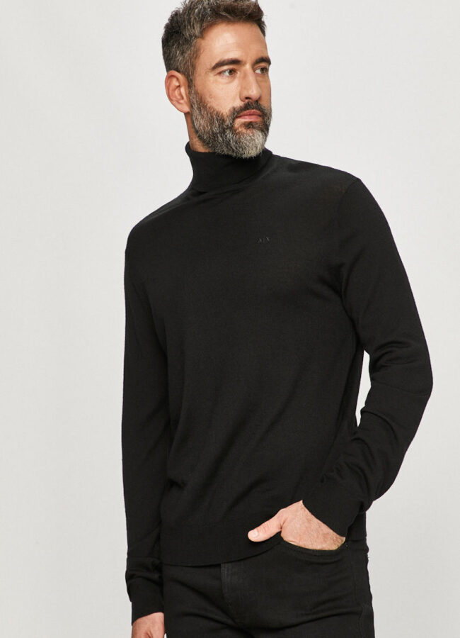 Armani Exchange - Sweter wełniany czarny 8NZM3C.ZM8AZ