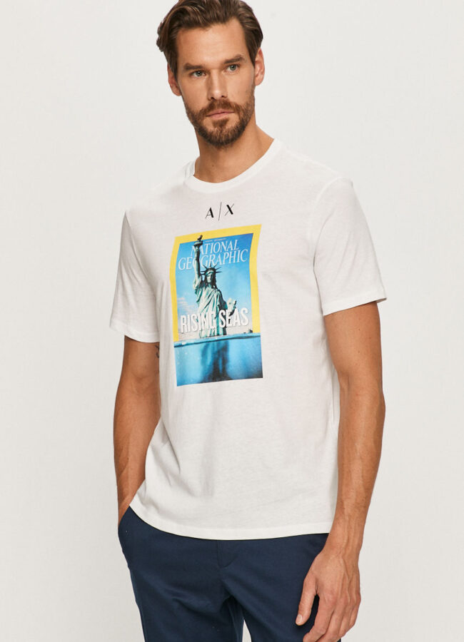 Armani Exchange - T-shirt biały 6HZTEE.ZJ3DZ