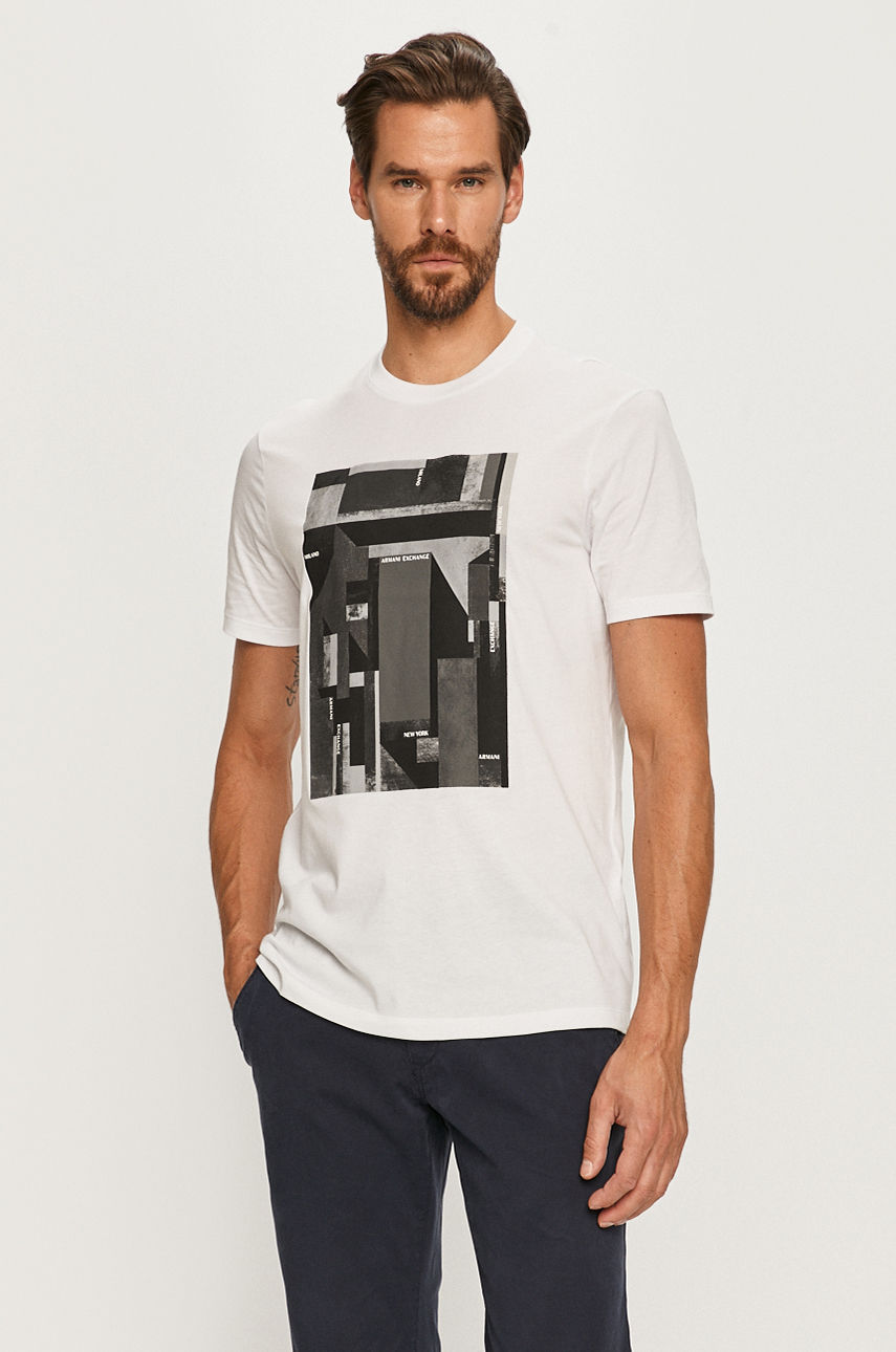 Armani Exchange - T-shirt biały 6HZTLM.ZJH4Z