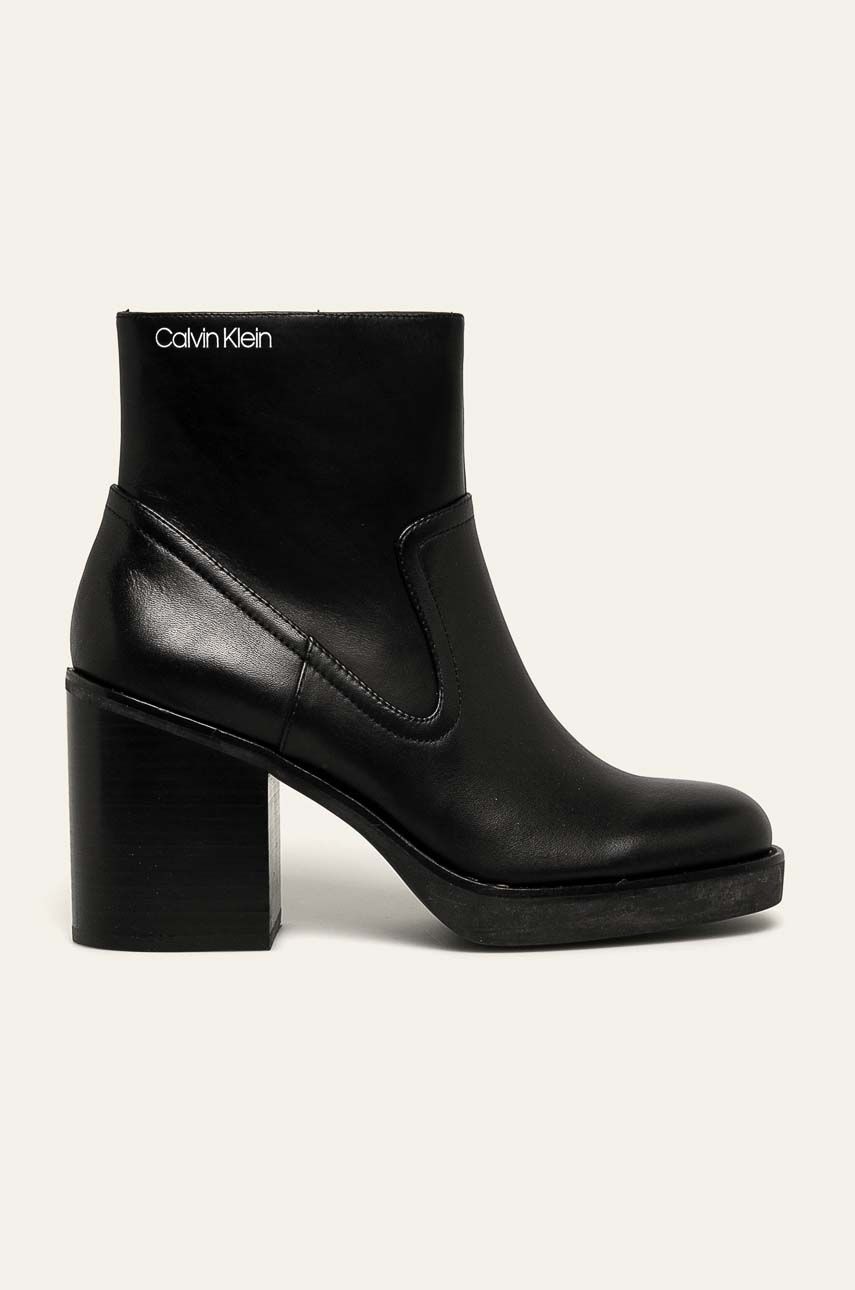 Calvin Klein - Botki skórzane czarny E6272