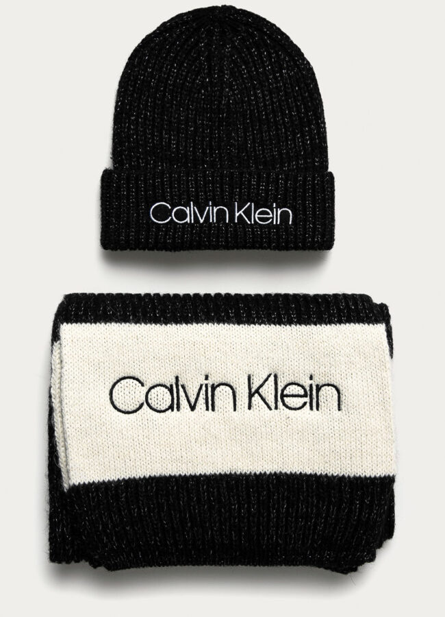 Calvin Klein - Czapka i szalik czarny K60K607278