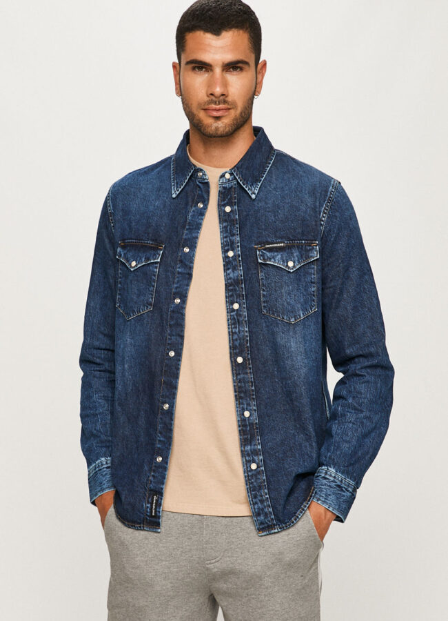 Calvin Klein Jeans - Koszula jeansowa niebieski J30J316003