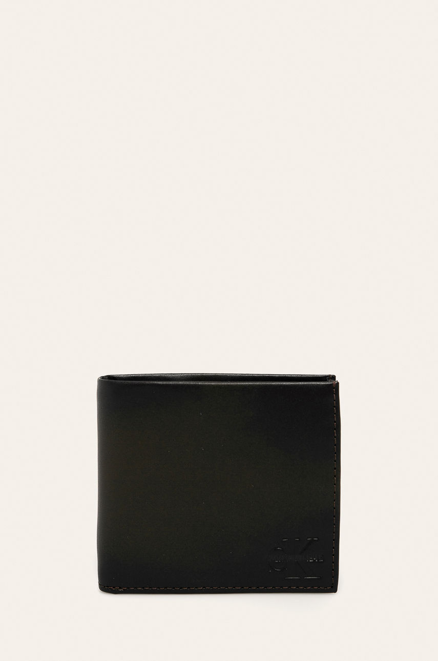 Calvin Klein Jeans - Portfel skórzany ciemny brązowy K50K505843