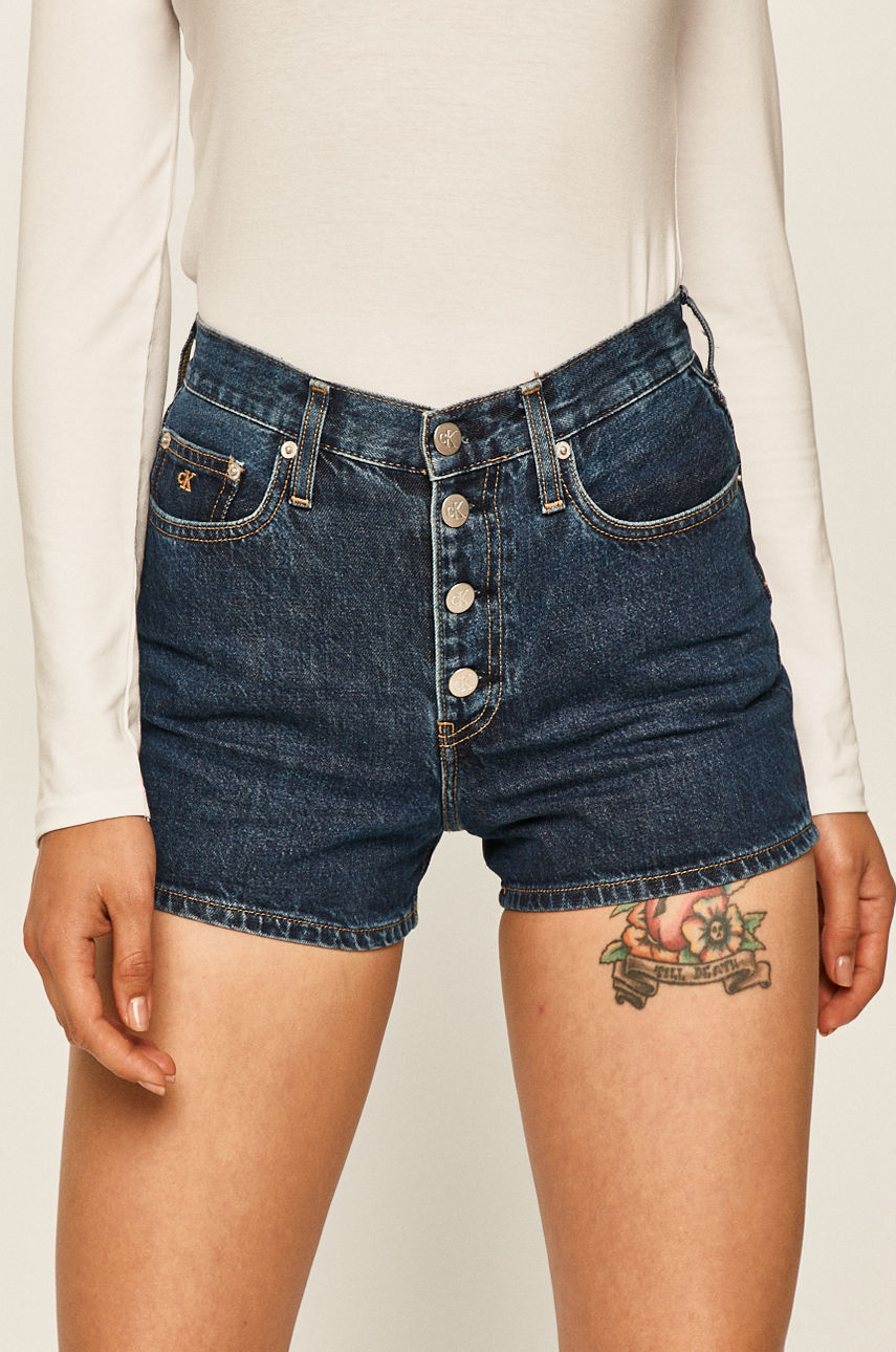 Calvin Klein Jeans - Szorty jeansowe granatowy J20J213866