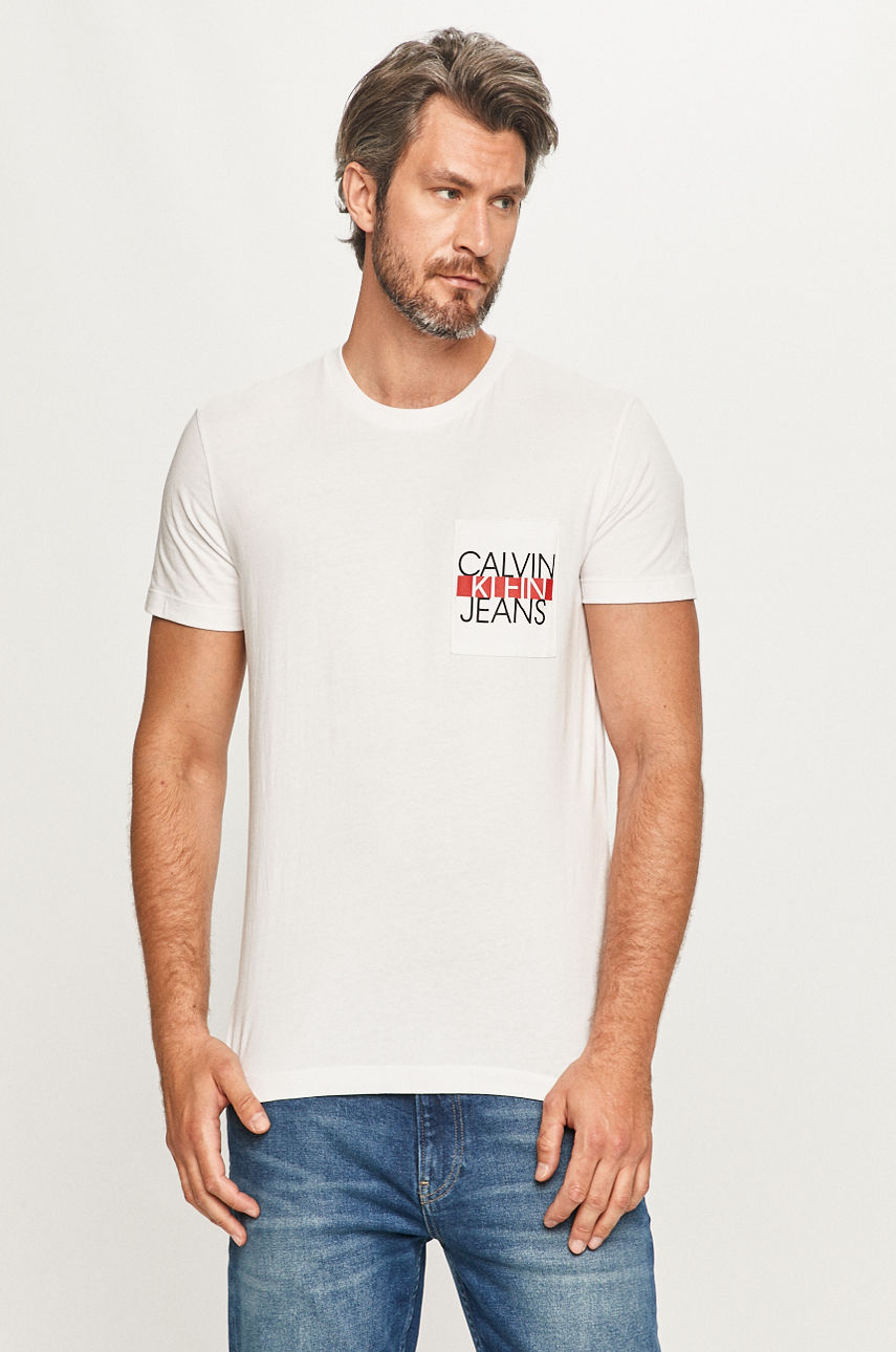 Calvin Klein Jeans - T-shirt biały J30J316047