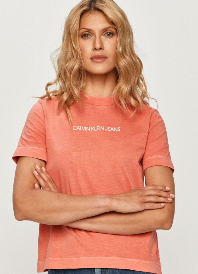 Calvin Klein Jeans - T-shirt brudny róż J20J214220