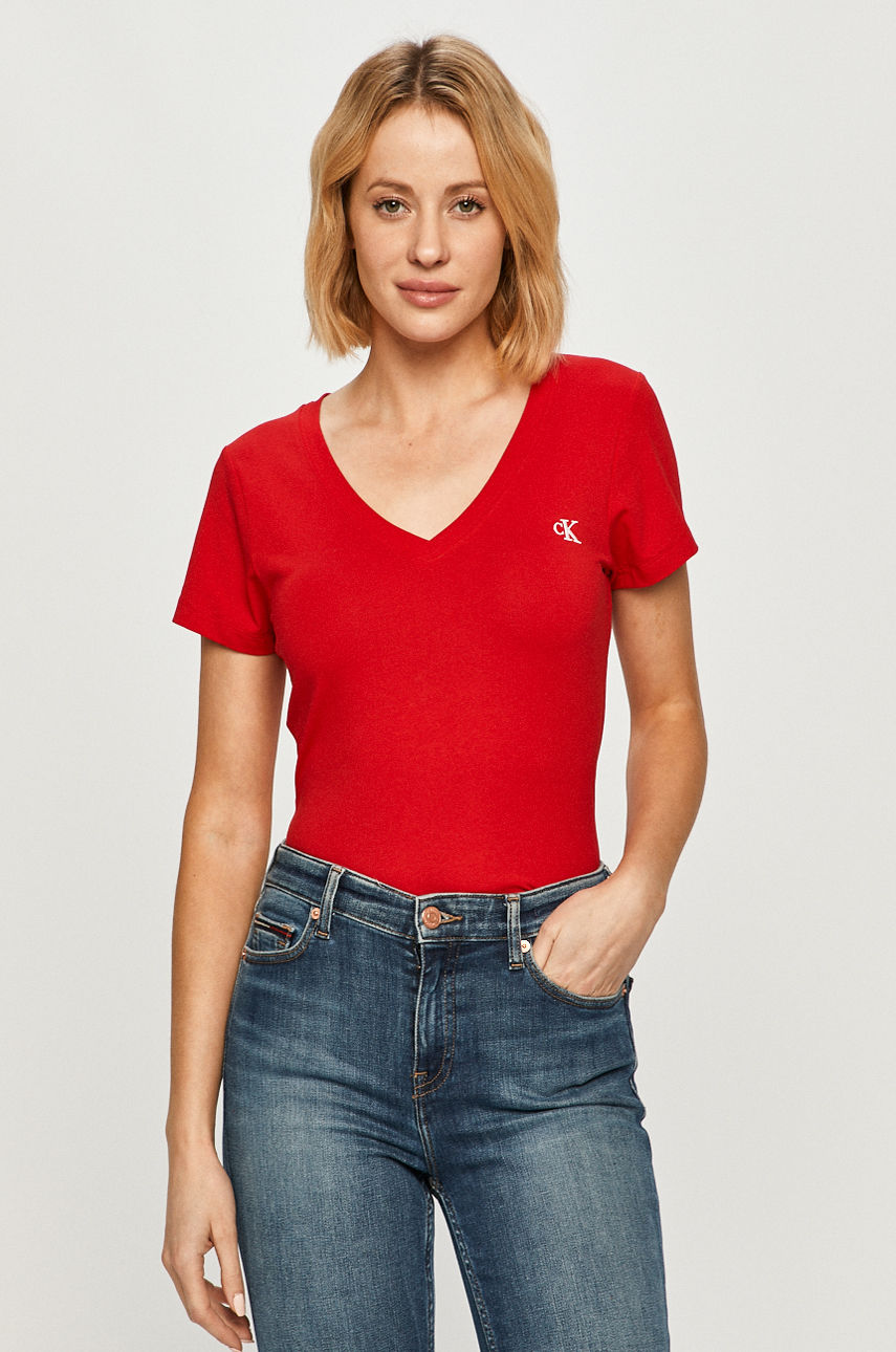 Calvin Klein Jeans - T-shirt czerwony J20J213716