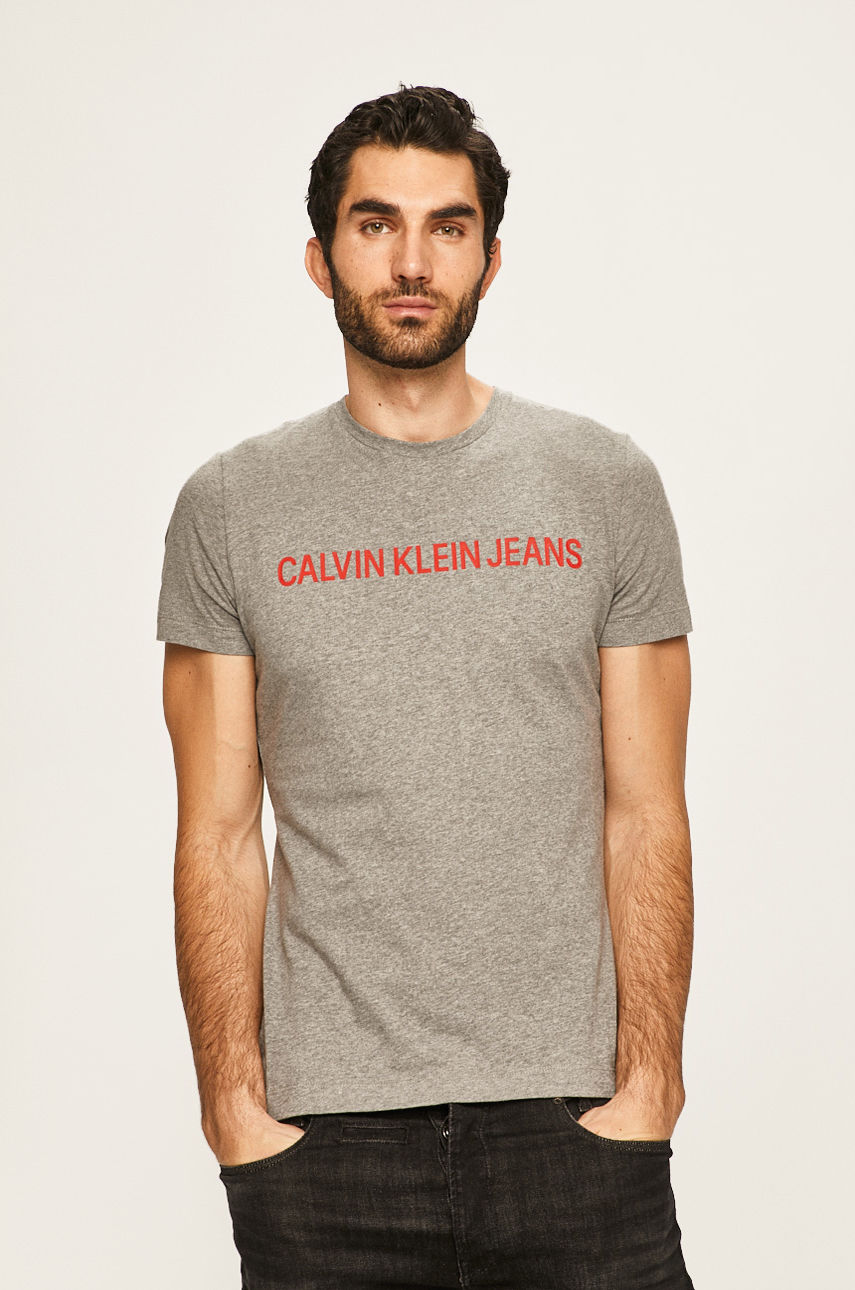 Calvin Klein Jeans - T-shirt jasny szary J30J307856