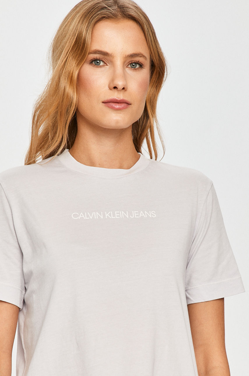 Calvin Klein Jeans - T-shirt lawendowy J20J214220