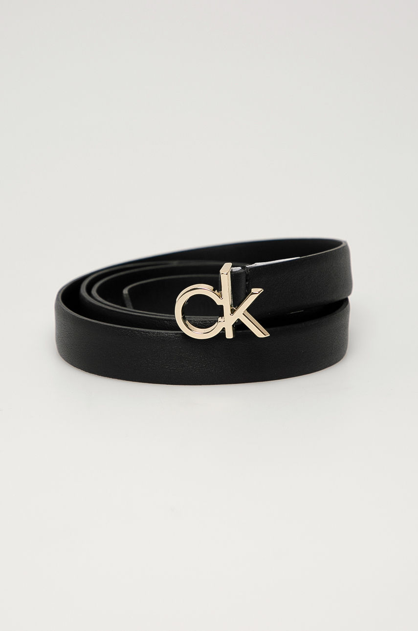 Calvin Klein - Pasek skórzany czarny K60K607333