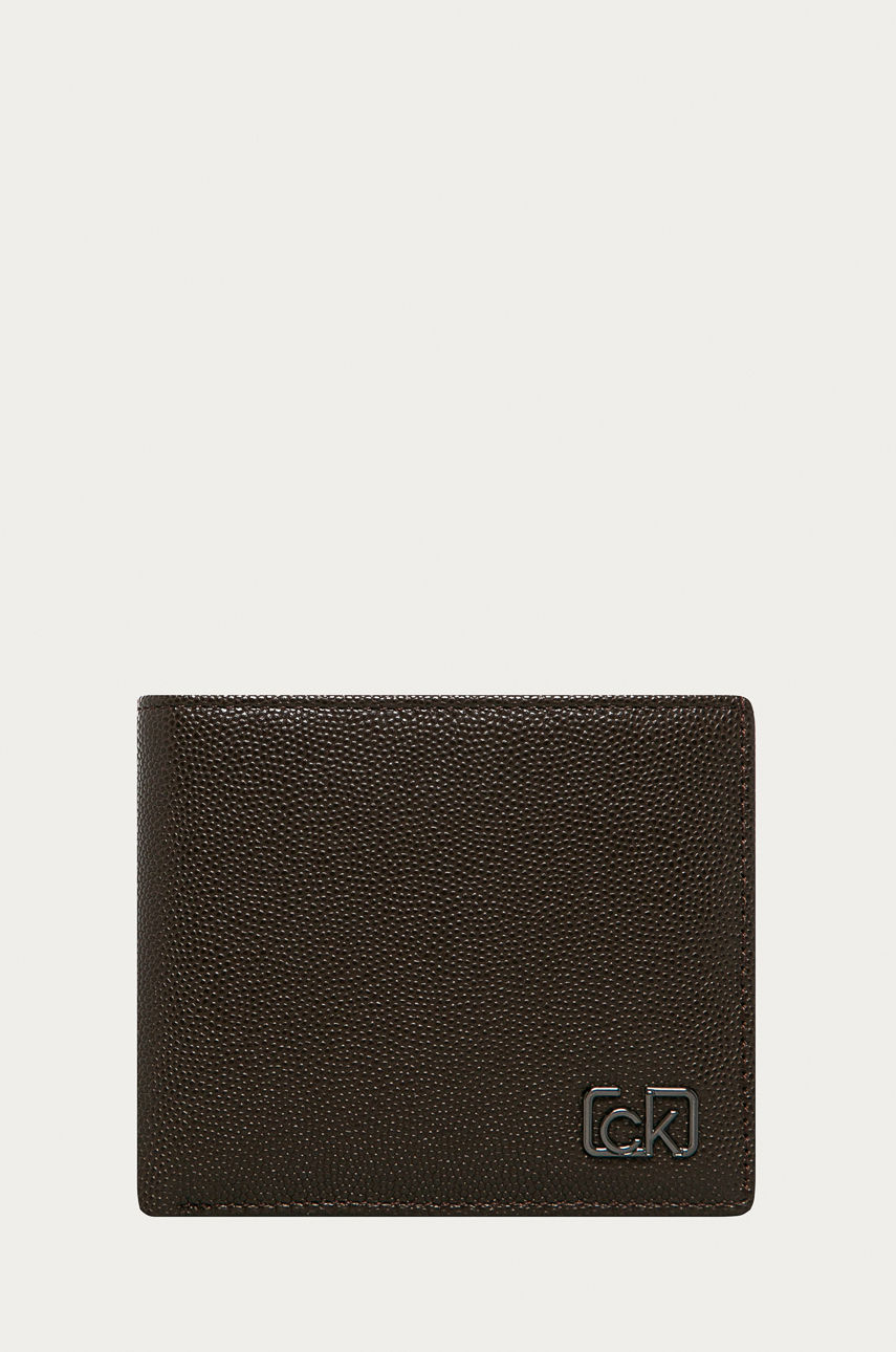 Calvin Klein - Portfel skórzany brązowy K50K505959