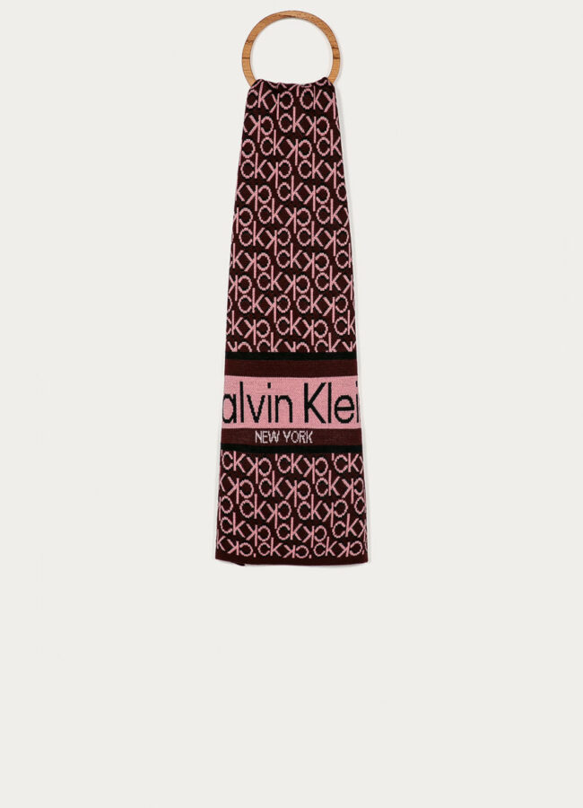 Calvin Klein - Szalik ciemny fioletowy K60K607313