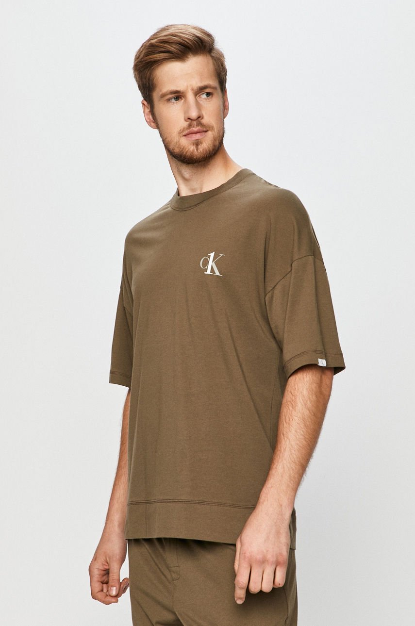 Calvin Klein Underwear - T-shirt oliwkowy 000NM1793E