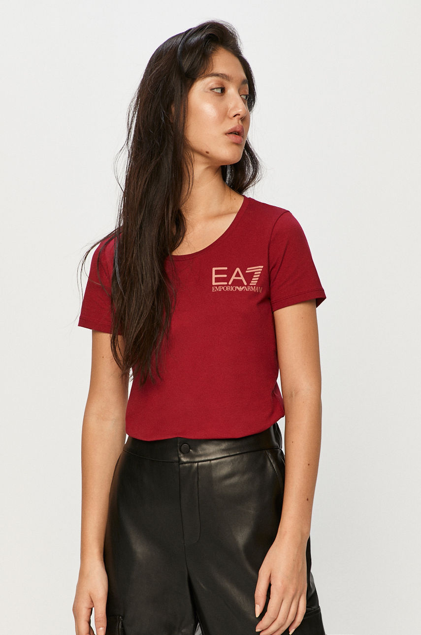 EA7 Emporio Armani - T-shirt fiołkowo różowy 6HTT13.TJ29Z