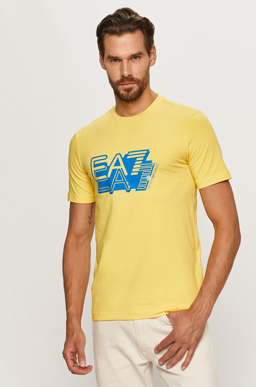 EA7 Emporio Armani - T-shirt żółty 3HPT14.PJ03Z