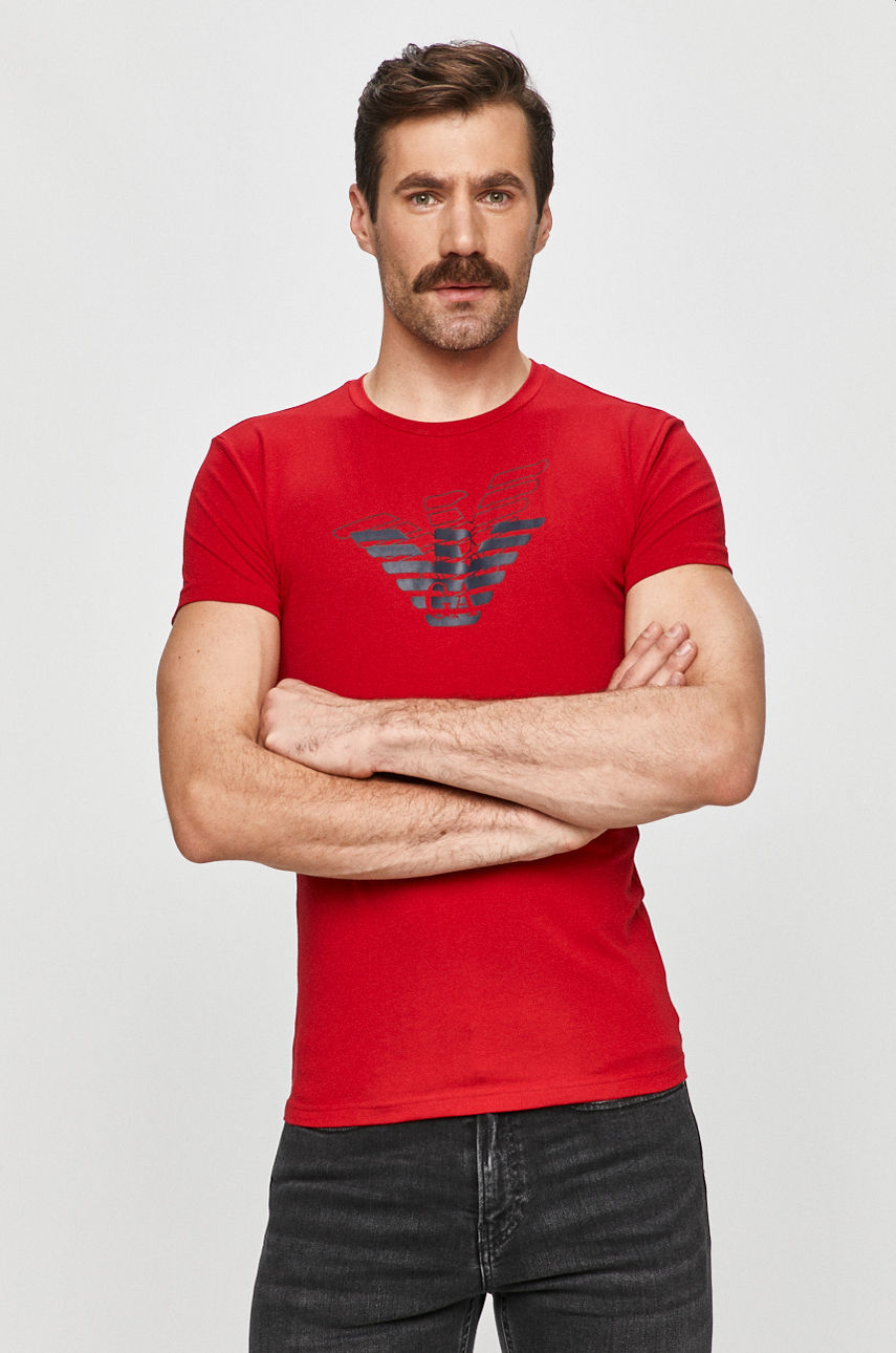 Emporio Armani - T-shirt czerwony 111035.0A725