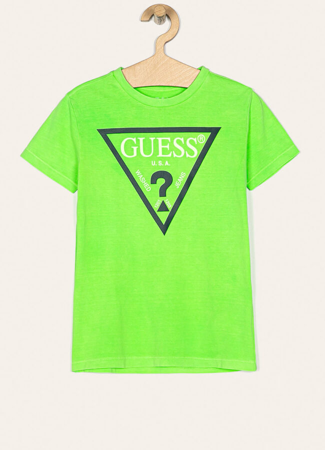Guess Jeans - T-shirt dziecięcy 104-175 cm żółto - zielony H02I00.K5M20