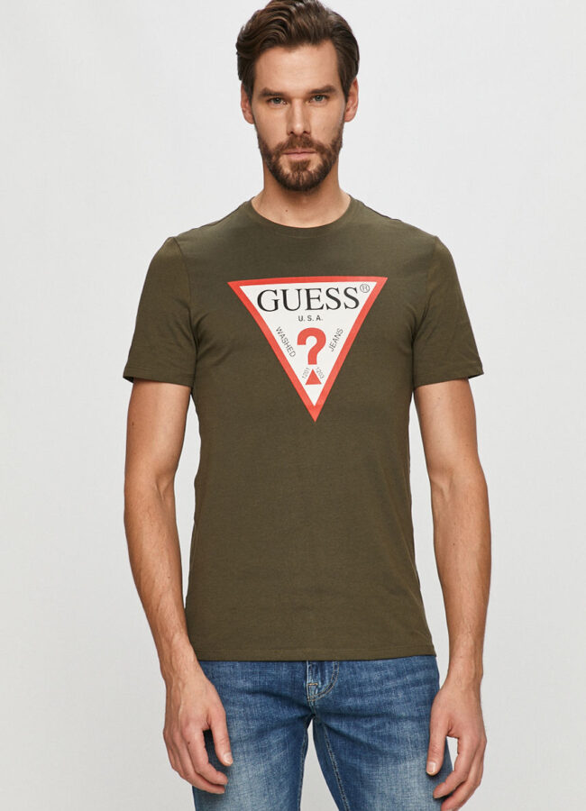 Guess - T-shirt oliwkowy M1RI71.I3Z11