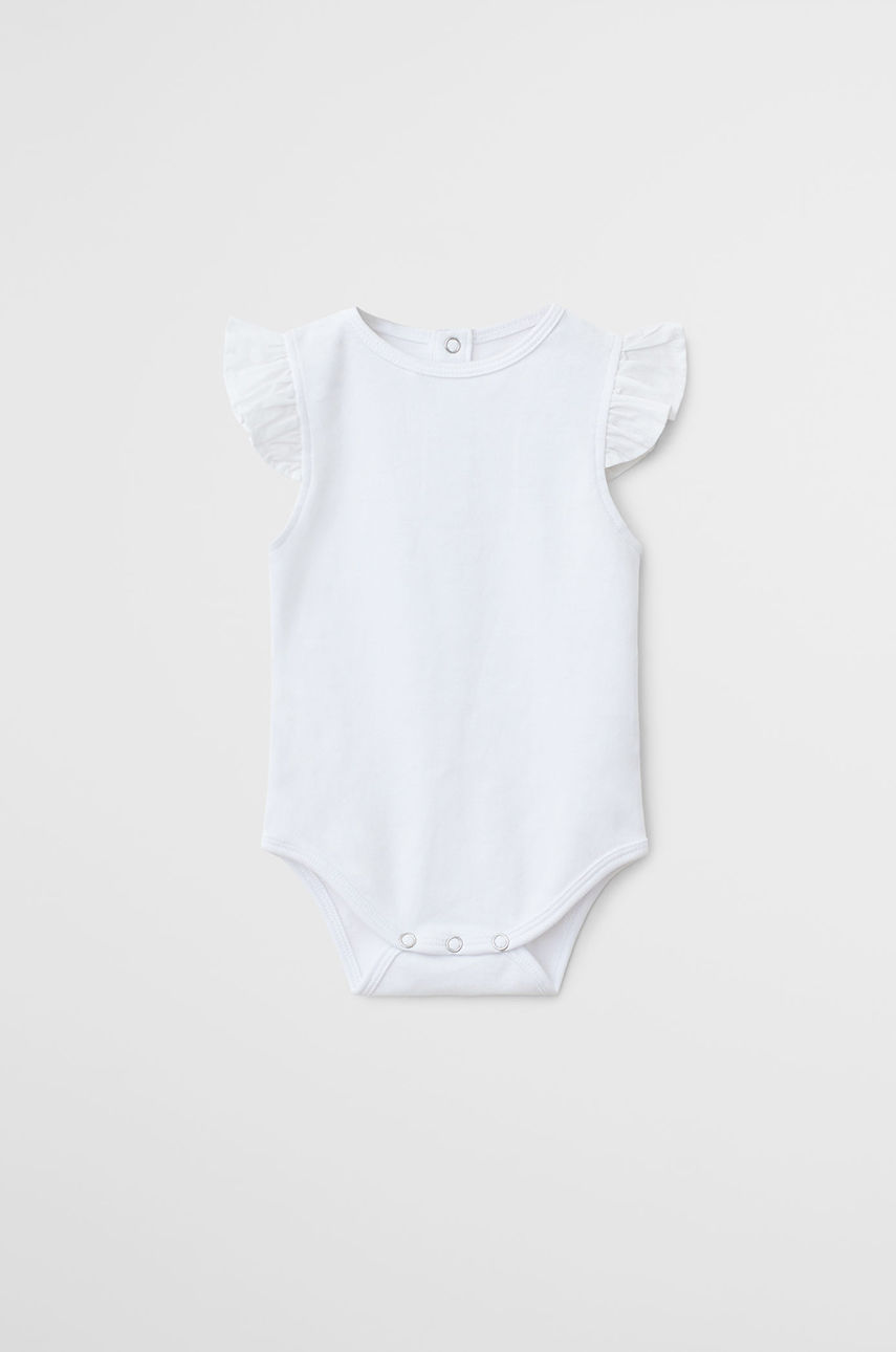 Mango Kids - Body niemowlęce Laia 62-80 cm biały 77040110