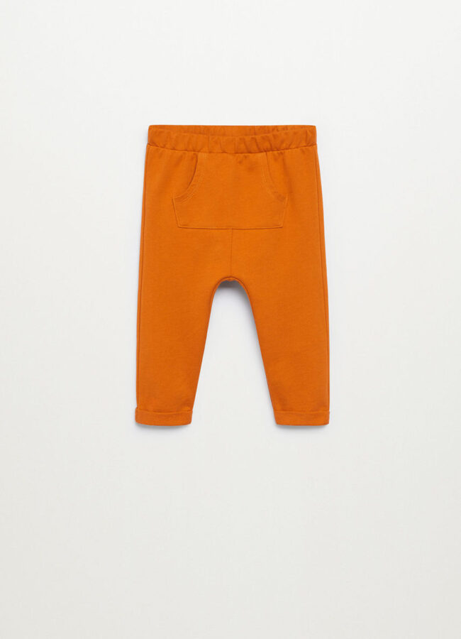 Mango Kids - Spodnie dziecięce ORANGE pomarańczowy 77009032
