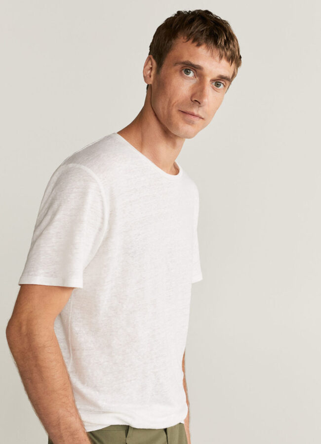 Mango Man - T-shirt Liman biały 77060502