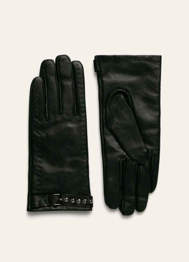 Answear - Rękawiczki skórzane czarny WA19.RED007