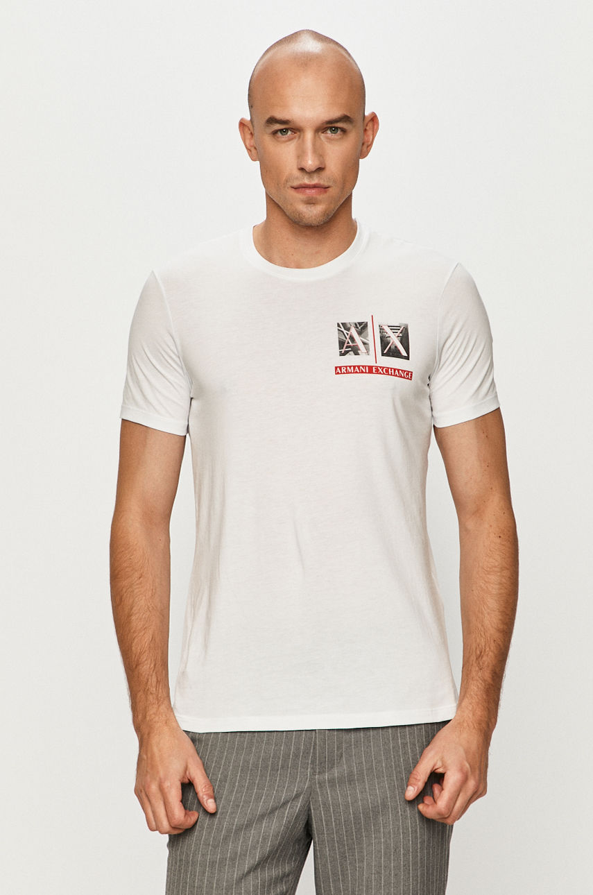 Armani Exchange - T-shirt biały 3KZTAA.ZJA5Z