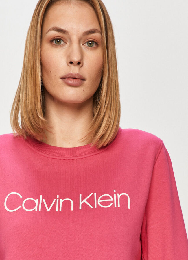 Calvin Klein - Bluza bawełniana ostry różowy K20K202157