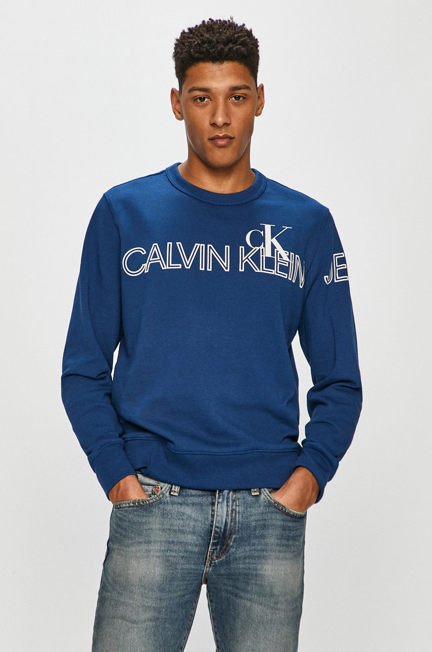 Calvin Klein Jeans - Bluza bawełniana niebieski J30J316521