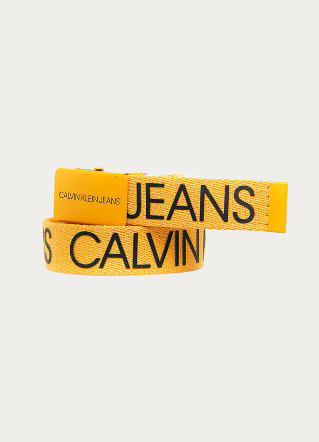 Calvin Klein Jeans - Pasek dziecięcy musztardowy IU0IU00125