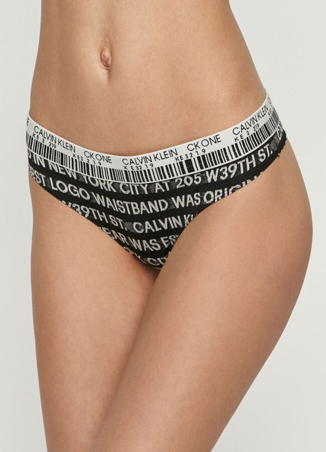 Calvin Klein Underwear - Stringi CK One czarny 000QF6185E