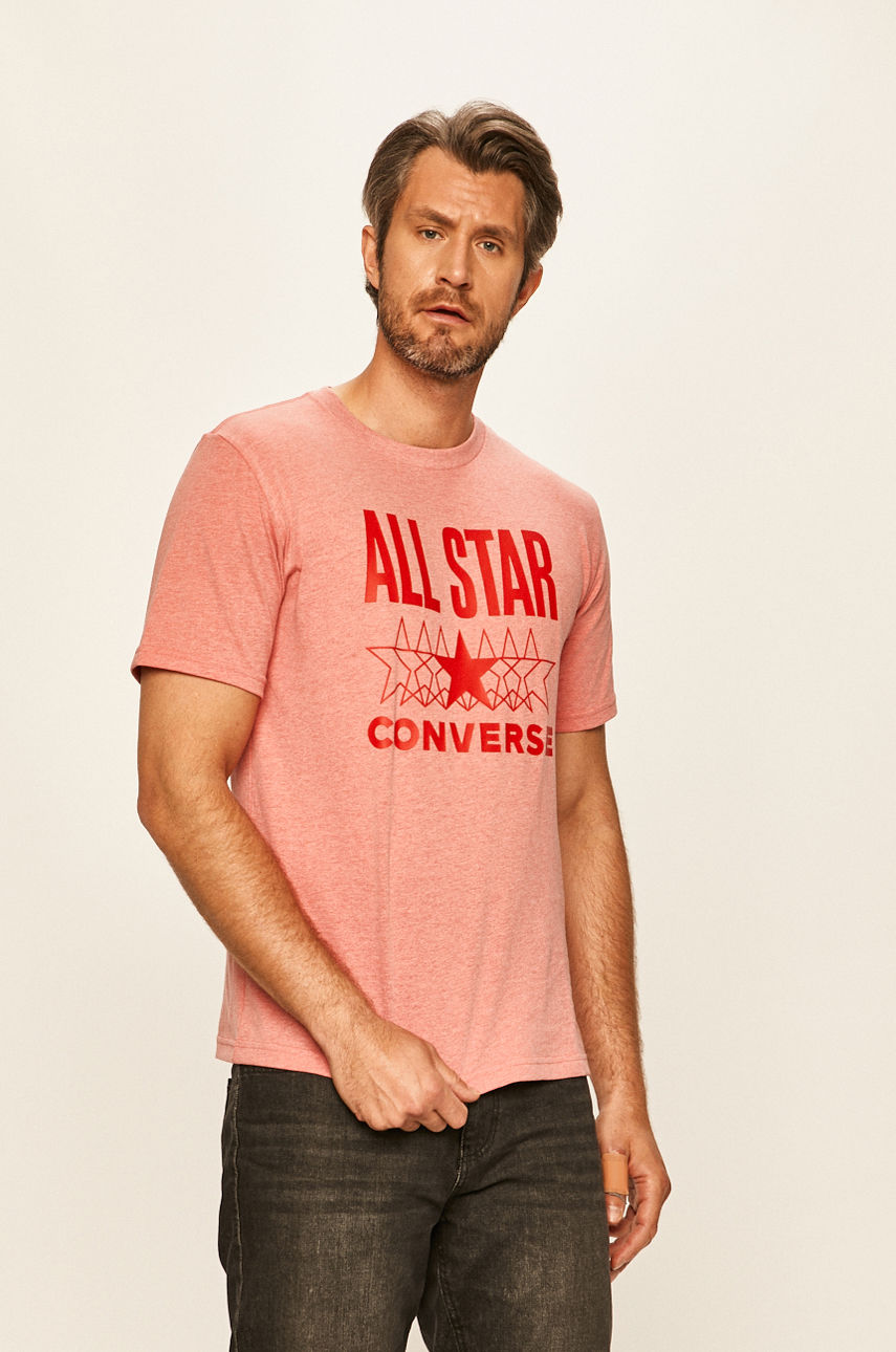 Converse - T-shirt różowy 10018373.A06