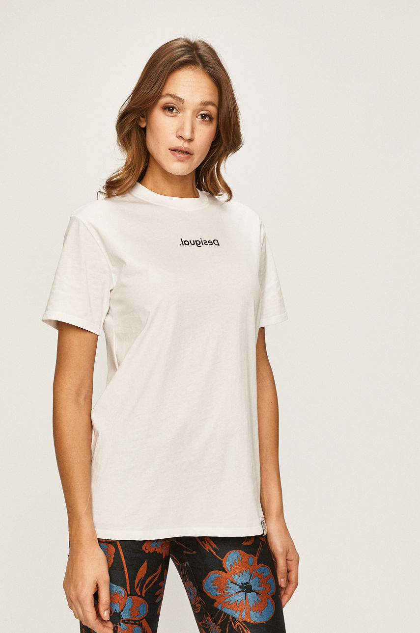 Desigual - T-shirt biały 20SWTKDB