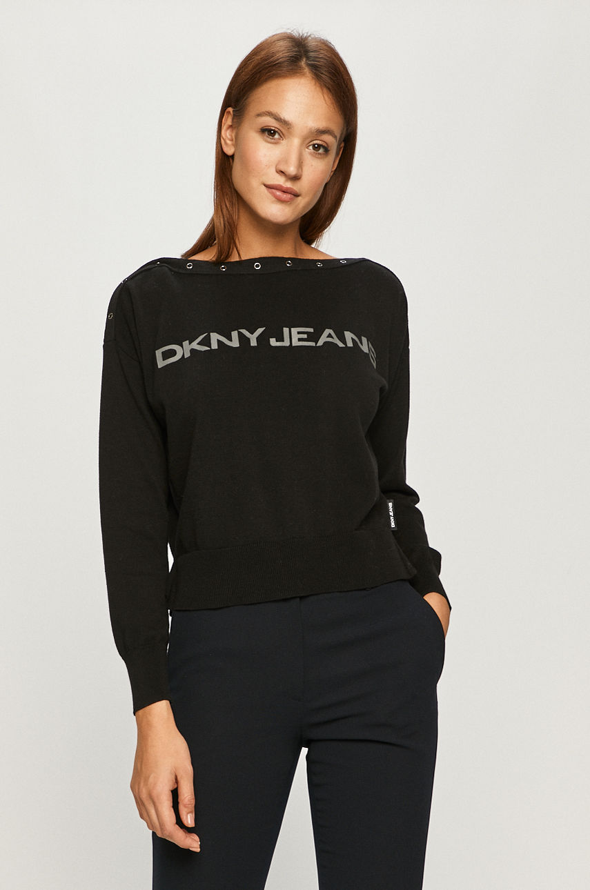 Dkny - Sweter czarny E03STO20