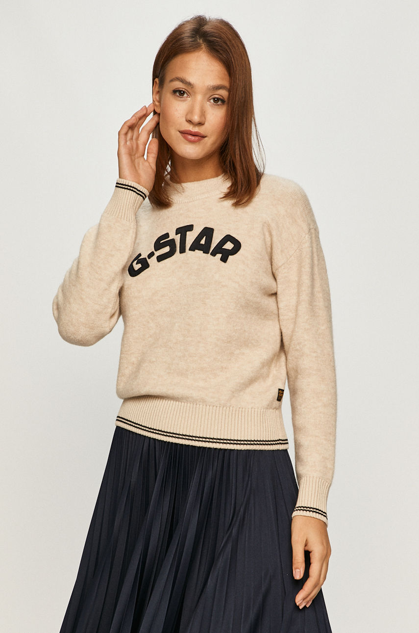 G-Star Raw - Sweter beżowy D17750.C459.1603