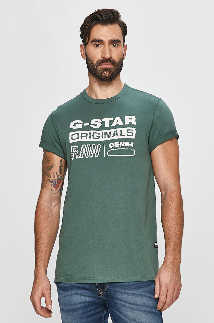 G-Star Raw - T-shirt blady turkusowy D17838.B353.2190
