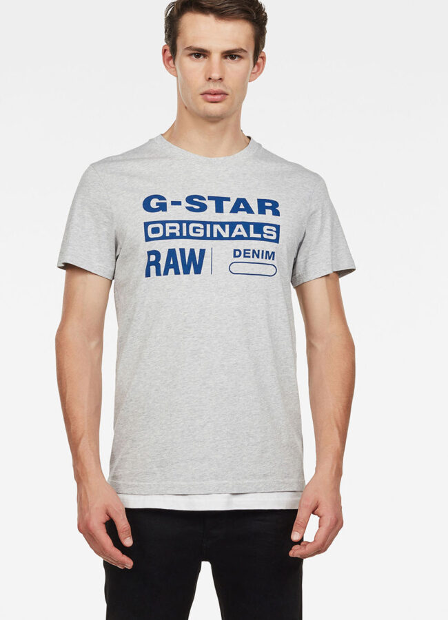 G-Star Raw - T-shirt szary D14143.336.A302
