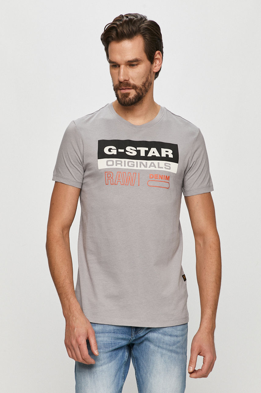 G-Star Raw - T-shirt szary D18261.336.B959