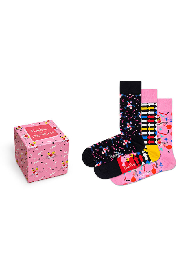 Happy Socks - Skarpetki Giftbox x Pink Panther (3-pack) różowy XPAN08.9300.M