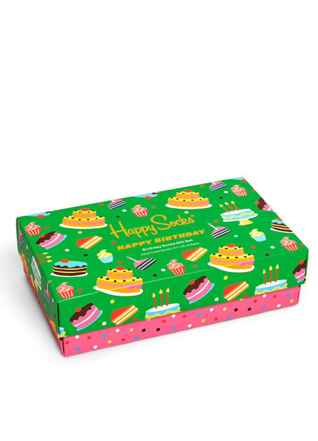 Happy Socks - Skarpetki Happy Birthday (3-pack) zielony XBIR08.0100