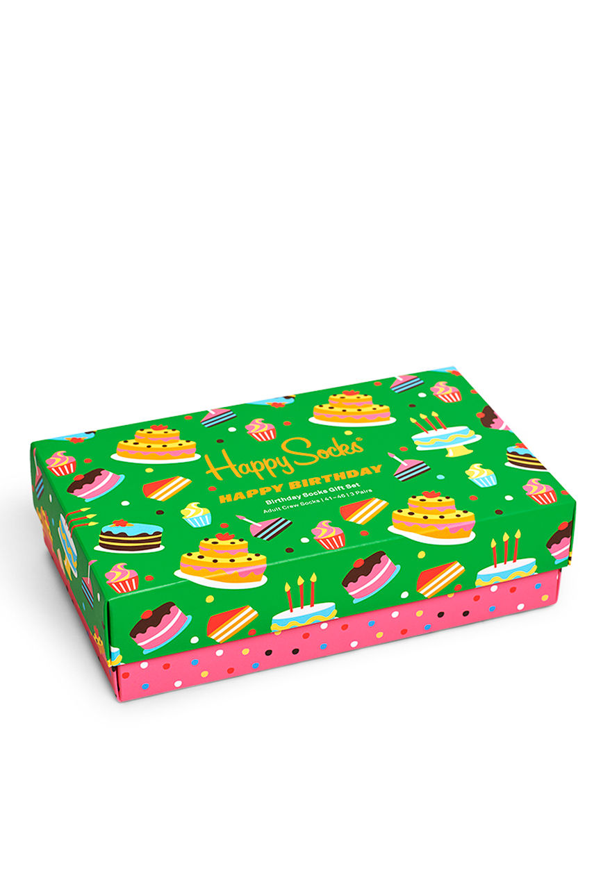 Happy Socks - Skarpetki Happy Birthday (3-pack) zielony XBIR08.0100.M