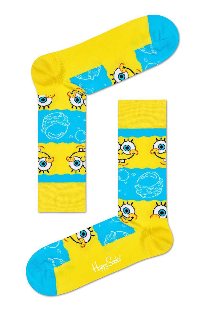 Happy Socks - Skarpetki x Sponge Bob Say Cheese Burger żółty BOB01.6700