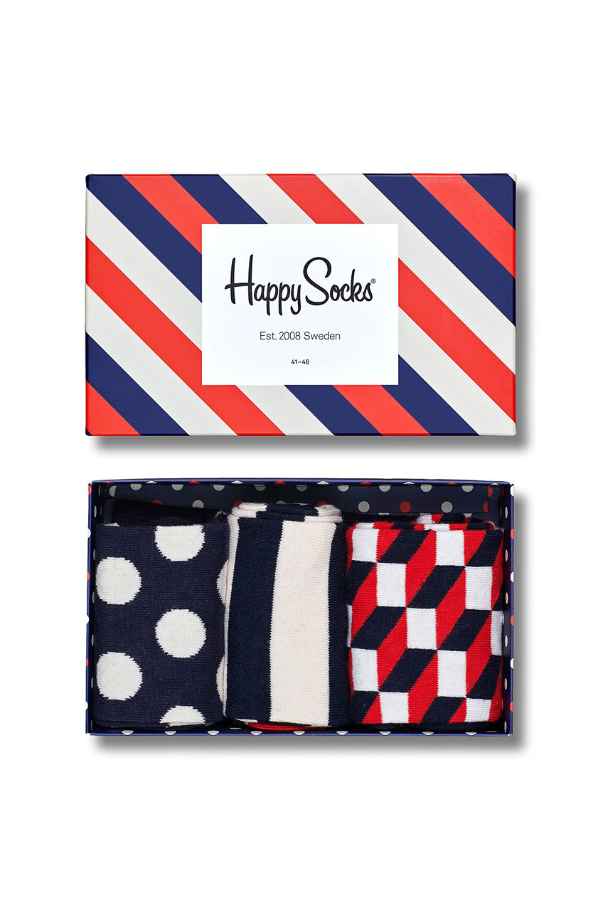 Happy Socks - Skarpety Gift Box (3-pak) granatowy XSTR08.6000.M