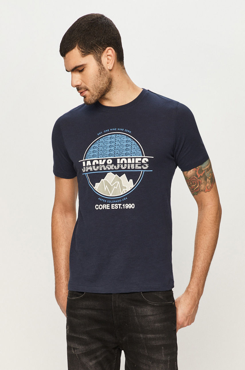 Jack & Jones - T-shirt granatowy 12181841