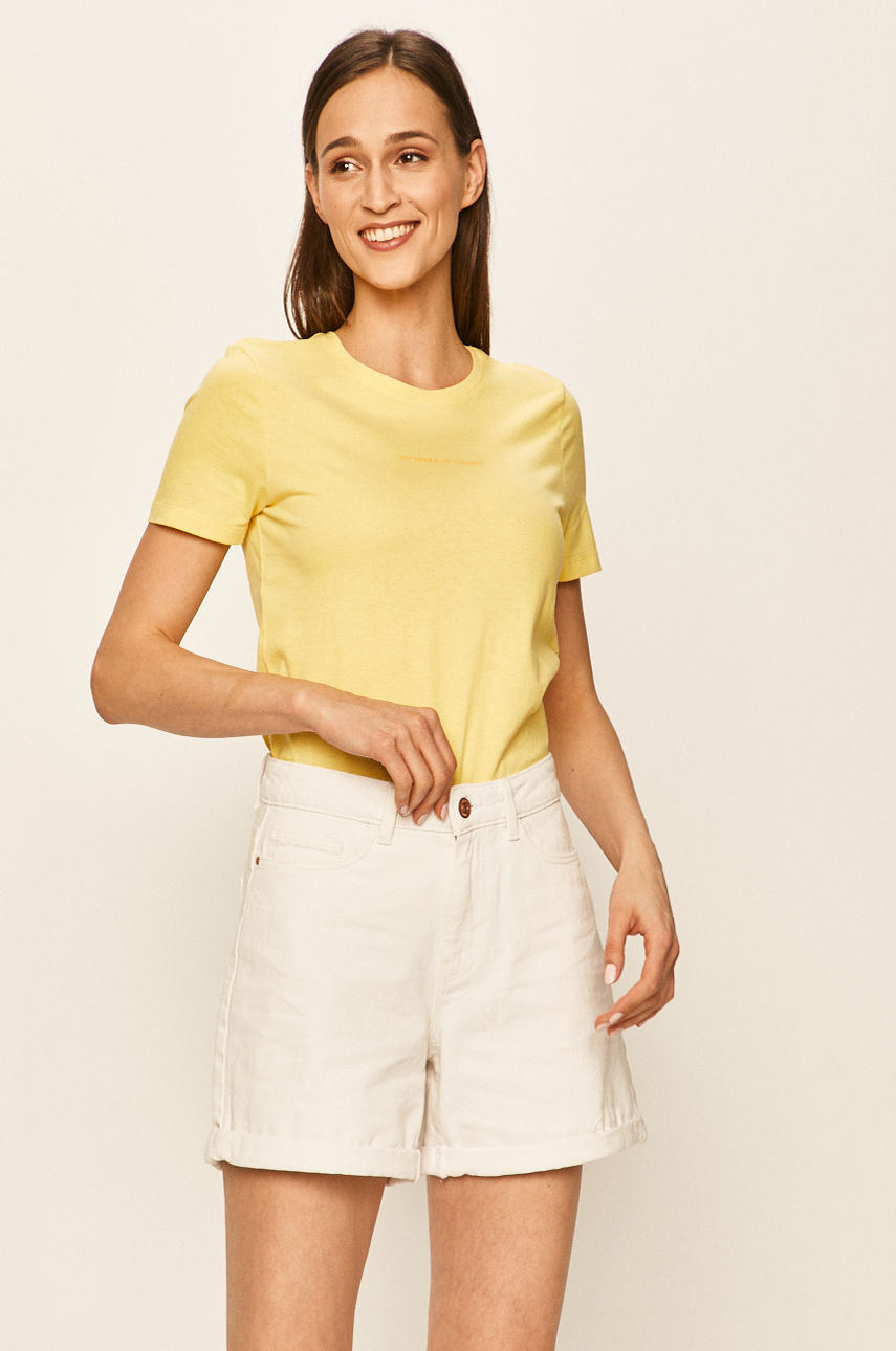 Jacqueline de Yong - T-shirt jasny żółty 15196533