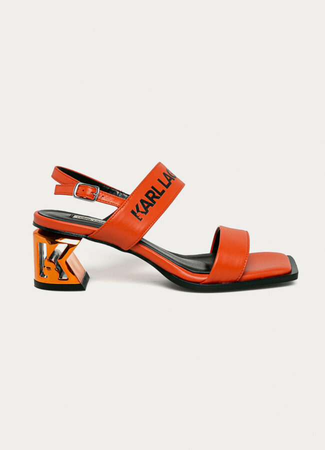 Karl Lagerfeld - Sandały skórzane pomarańczowy KL30610.0CC