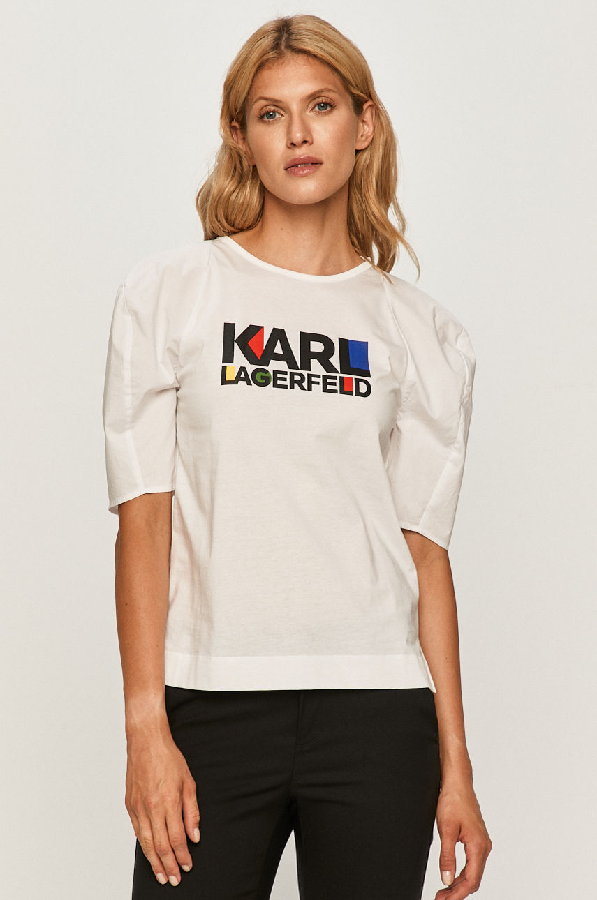 Karl Lagerfeld - T-shirt biały 201W1740