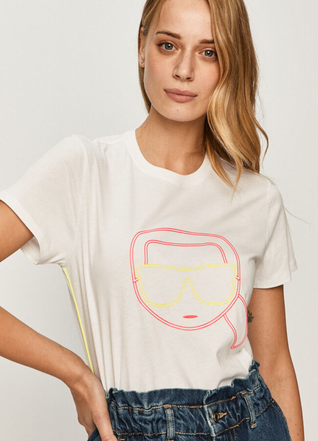 Karl Lagerfeld - T-shirt biały 205W1713