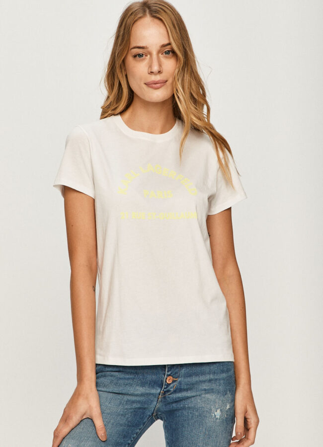 Karl Lagerfeld - T-shirt biały 205W1725